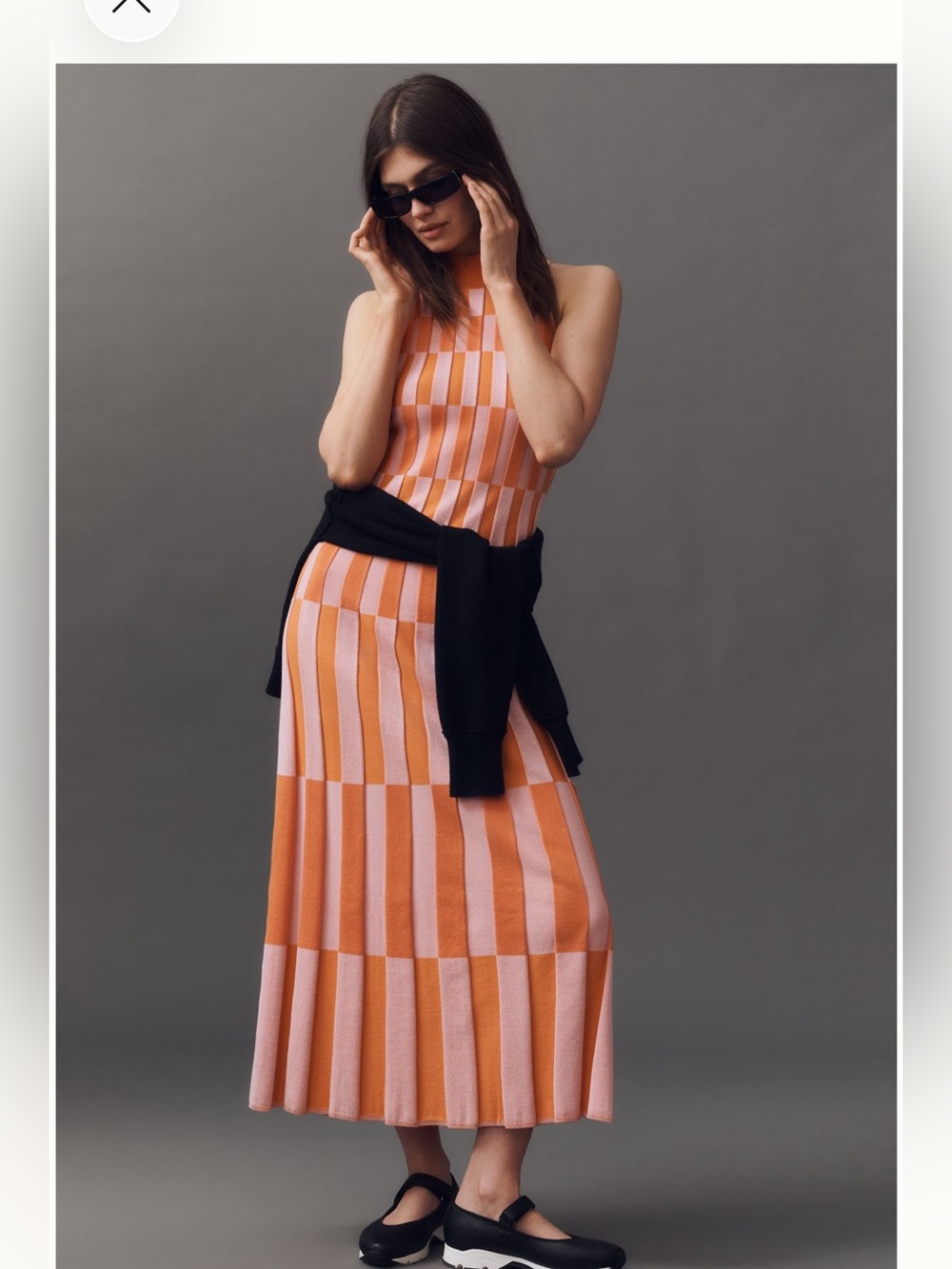 By Anthropologie Striped Pink & Orange Maxi Sweater Dress
